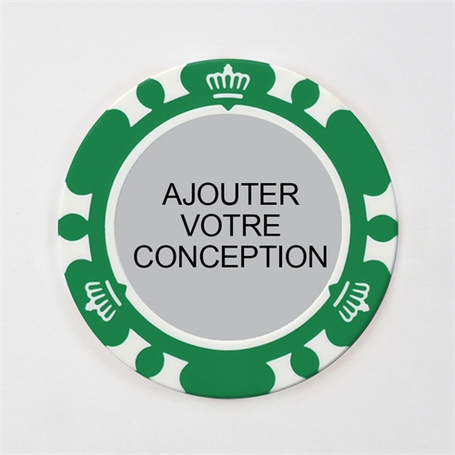 Jeton de poker personnalisé couronne verte