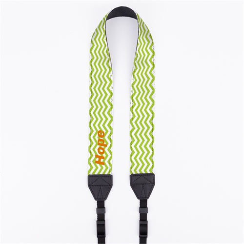 Sangle d'appareil photo personnalisée 3,81 cm chevron vert citron