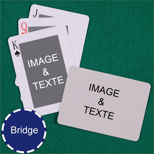 Cartes à jouer format Bridge recto-verso personnalisés classiques verso portrait