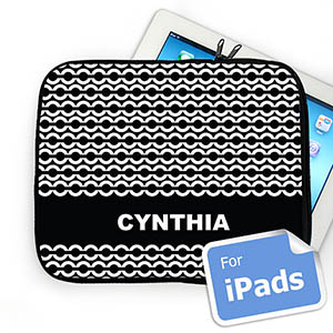 Housse iPad chaîne noire nom personnalisé