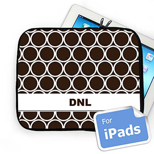 Housse iPad cerceaux chocolat initiales personnalisées