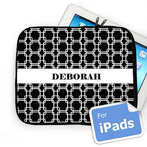Housse iPad liens noirs nom personnalisé