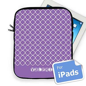 Housse iPad quadrilobe lavande nom personnalisé