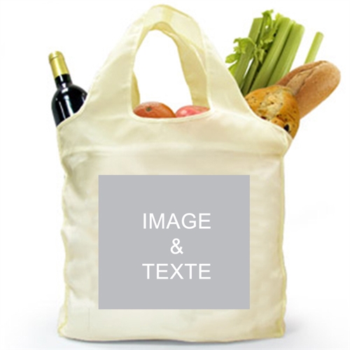 Sac shopping plié deux côtés personnalisés, image carrée
