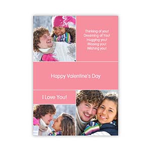 Carte Saint-Valentin personnalisée coeur collage photo, plate 12,7 x 17,78 cm