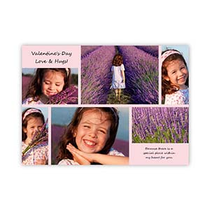 Carte photo Valentin personnalisée rose, plate 12,7 x 17,78 cm