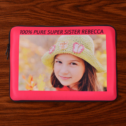 Housse Macbook Pro 13 personnalisée, bordure rose vif (2015)