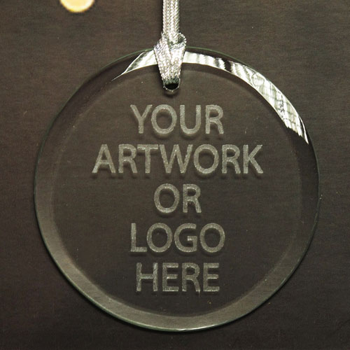 Ornements promotionnels 100% personnalisés en verre avec logo rond