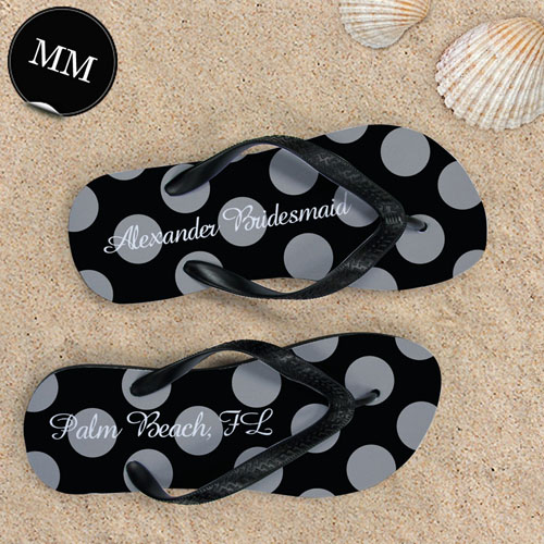 Concevoir mes propres sandales tongs personnalisables pois noir, hommes moyen